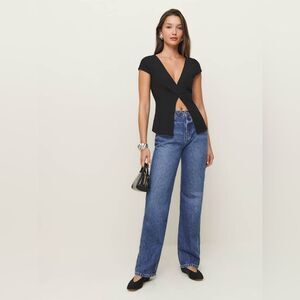 NWT Reformation Caily Top in Black - Size 10